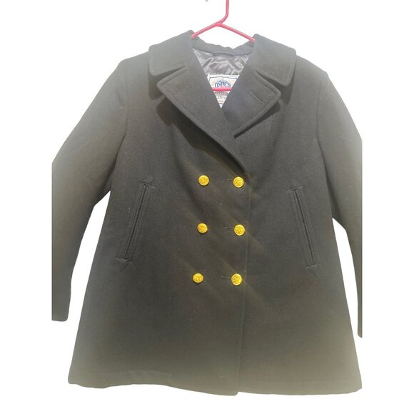 US Navy/DSCP Quarterdeck Collection Pea Coat Blazer Womens 14R Black Wool - Picture 3 of 16